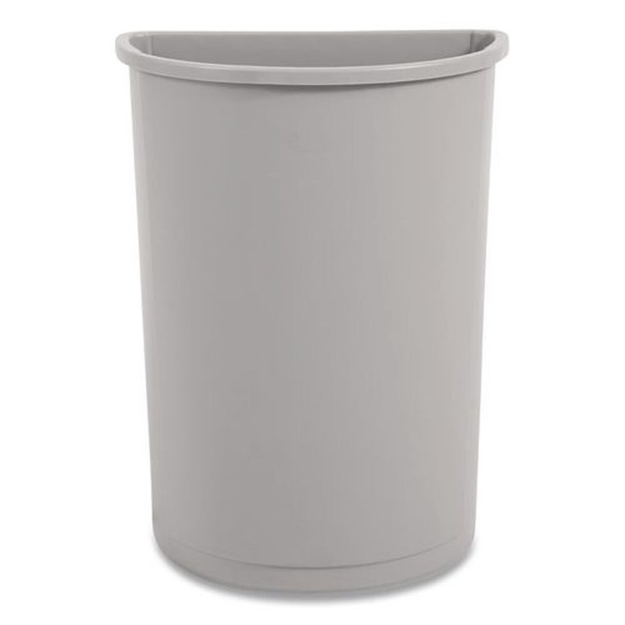 Rubbermaid Commercial 21 Gallon Plastic Half-Round Untouchable Waste Container - Gray